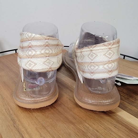NEW Sanuk Yoga Sling 2 Tan Cream Comfy Sandals Fabric Yoga Mat Size 6 - Picture 4 of 17